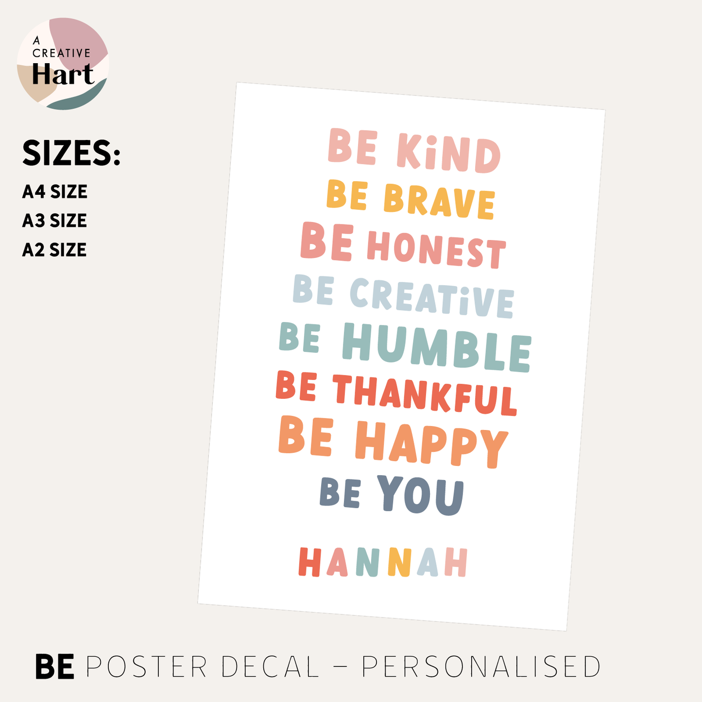 Be You Wall Decal Poster