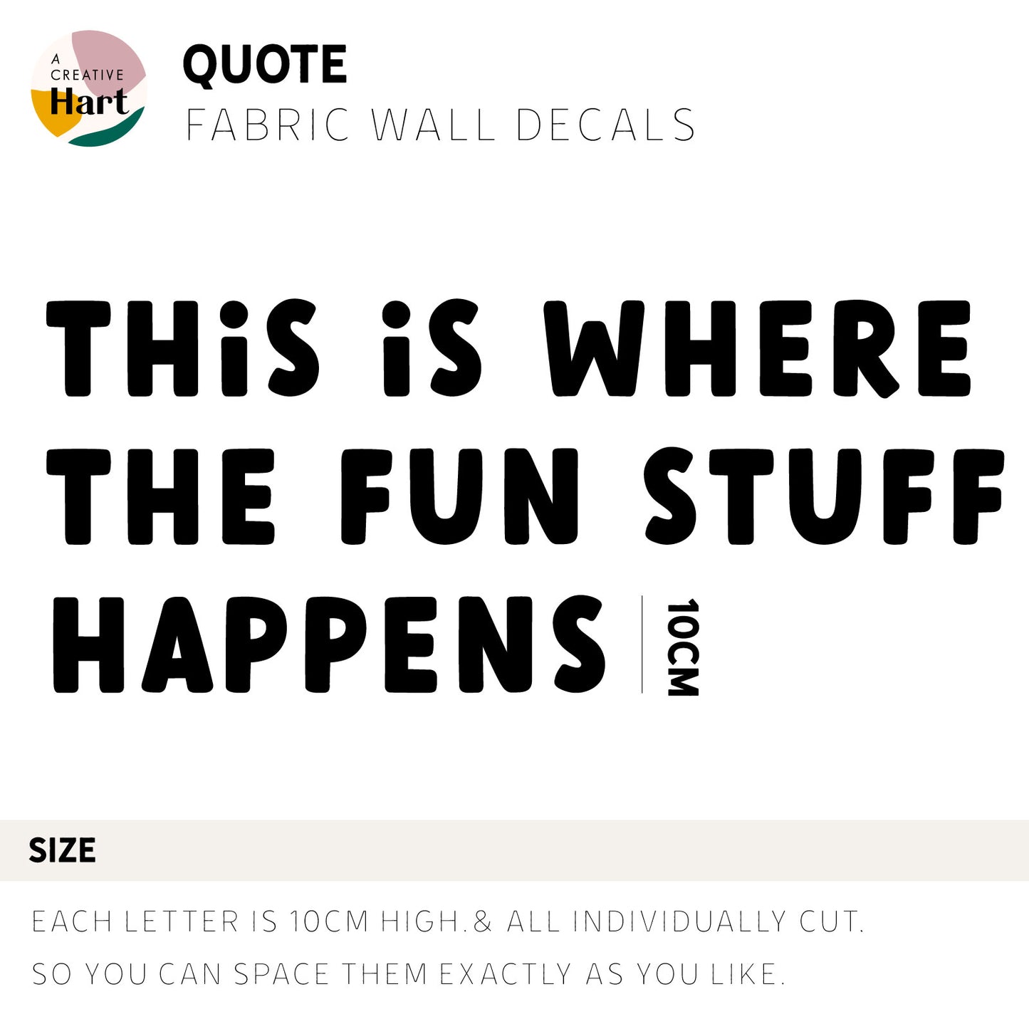 THE FUN STUFF HAPPENS Wall Decal Quote | A Creative Hart