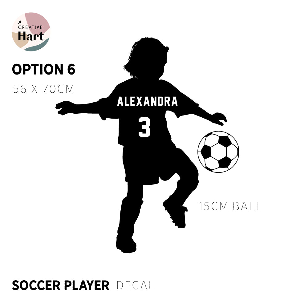 Personalised Soccer Player Football Wall Decal