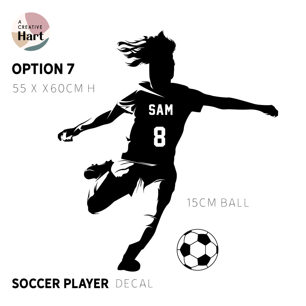 Personalised Soccer Player Football Wall Decal