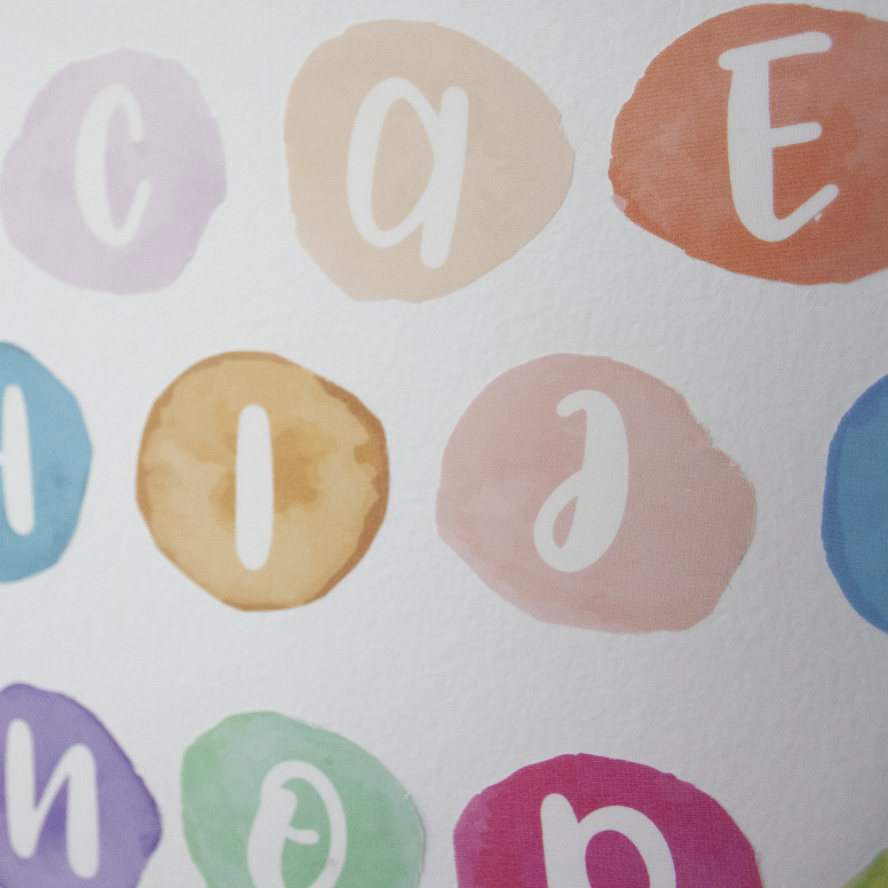 Watercolour ABC Alphabet Set - Fabric Wall Decals - A Creative Hart