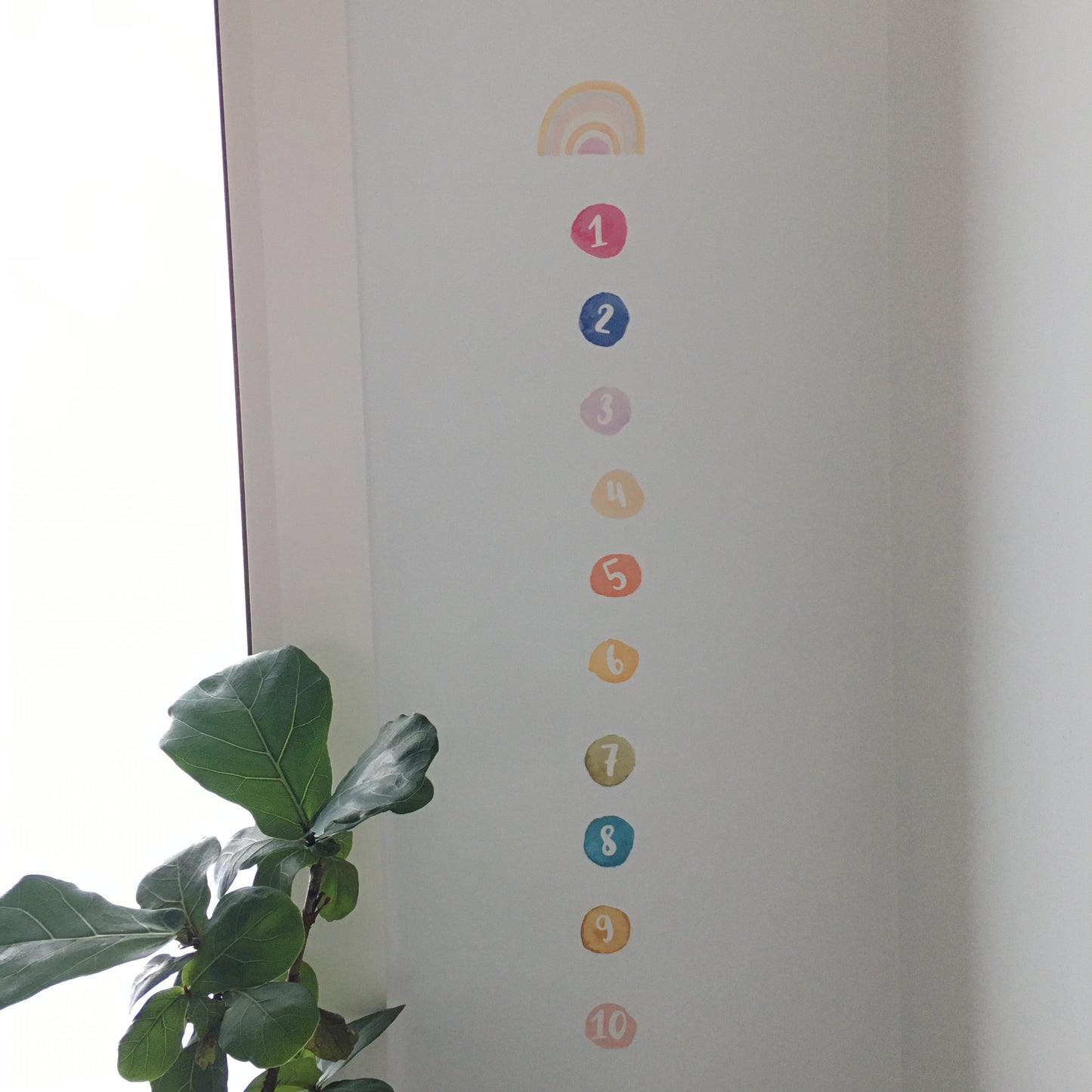 Watercolour Numbers 1 -20 Set - Fabric Wall Decals - A Creative Hart