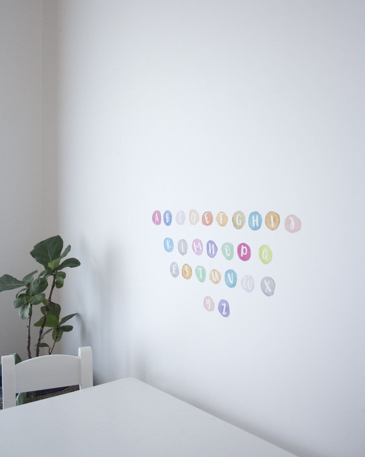 Watercolour ABC Alphabet Set - Fabric Wall Decals - A Creative Hart