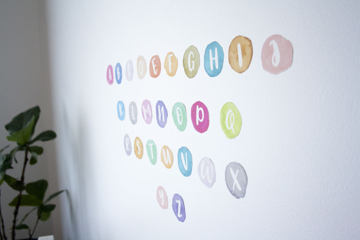 Watercolour ABC Alphabet Set - Fabric Wall Decals - A Creative Hart