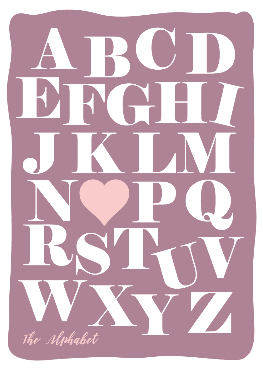 Blush Pink Girls Room Alphabet Fabric Wall Decal - A Creative Hart