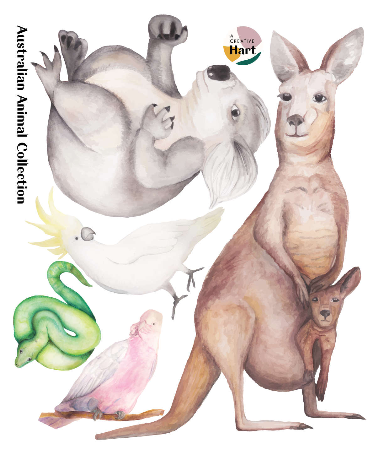 Australian Animal Fabric Wall Decals | A Creative Hart - A Creative Hart