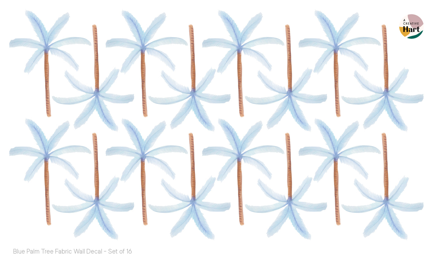 Blue Palm Tree Fabric Wall Decals - A Creative Hart