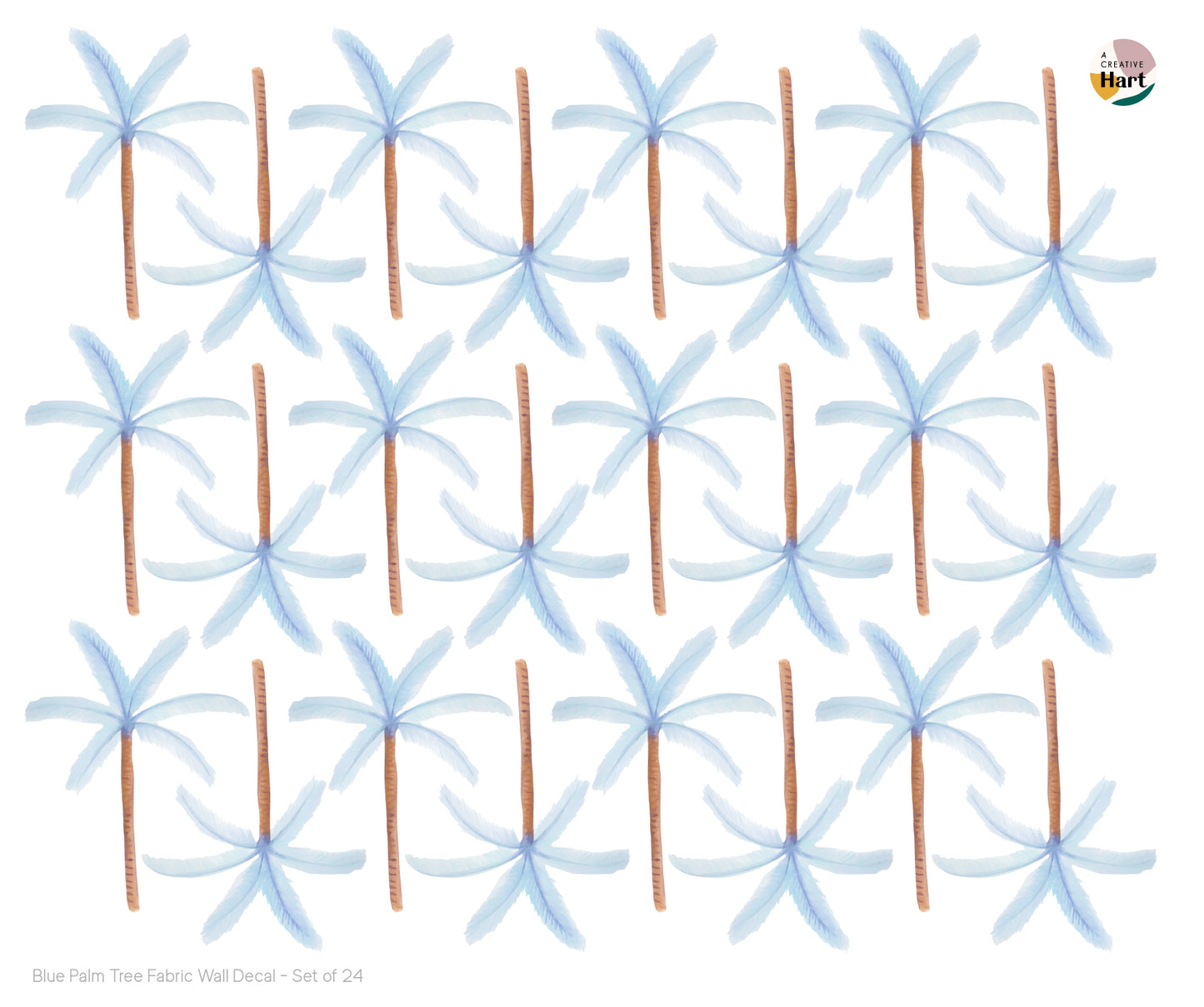 Blue Palm Tree Fabric Wall Decals - A Creative Hart