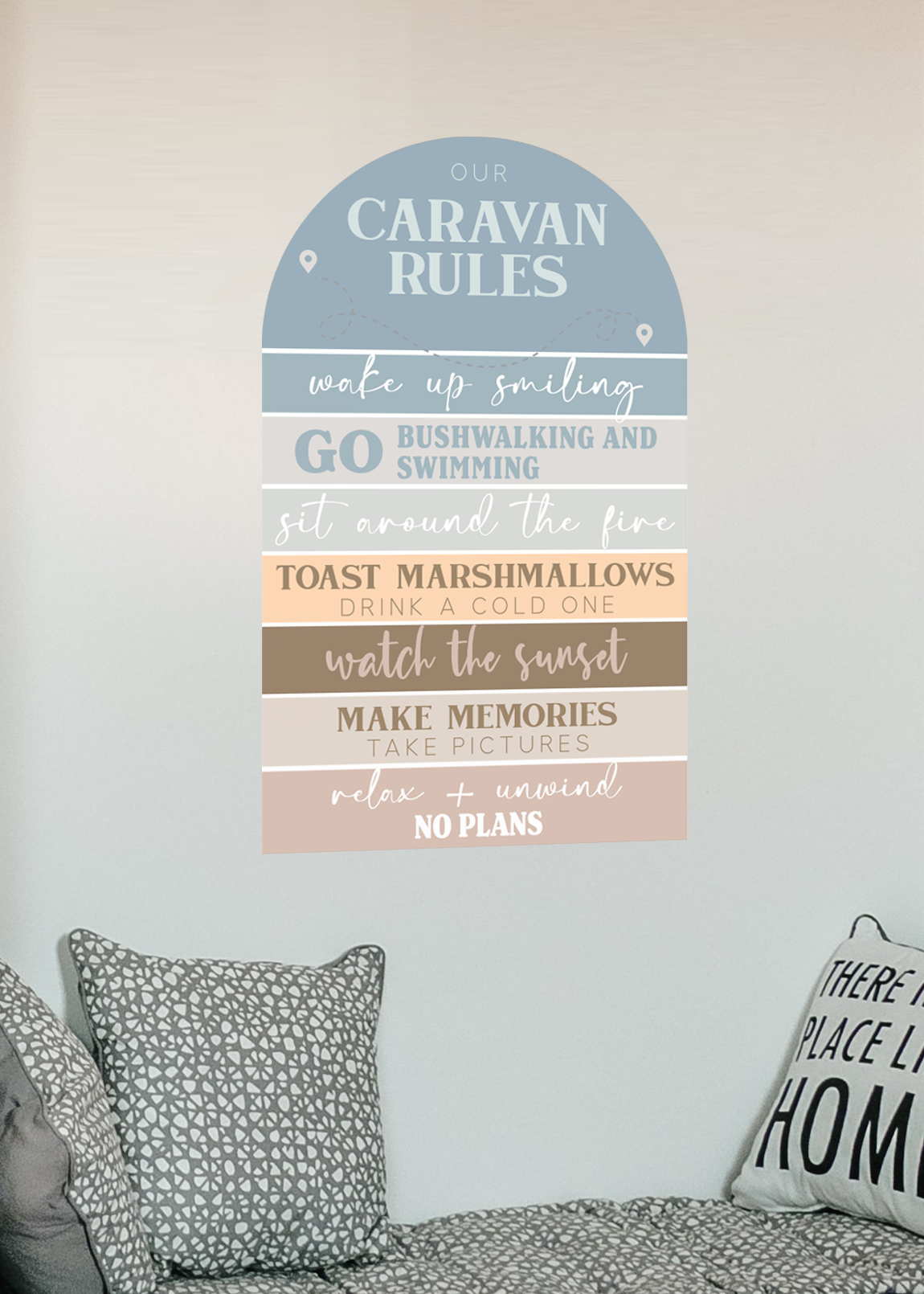 Caravan Rules Fabric Wall Decal Arch - A Creative Hart