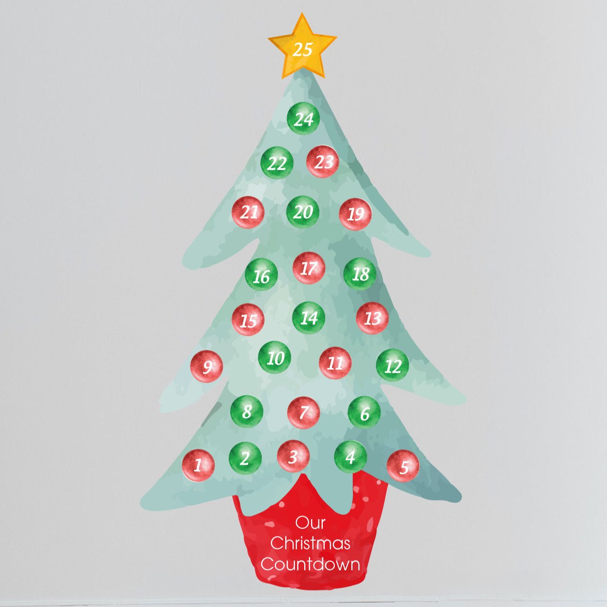 Christmas Countdown Wall Decal - Counting Fun! - A Creative Hart