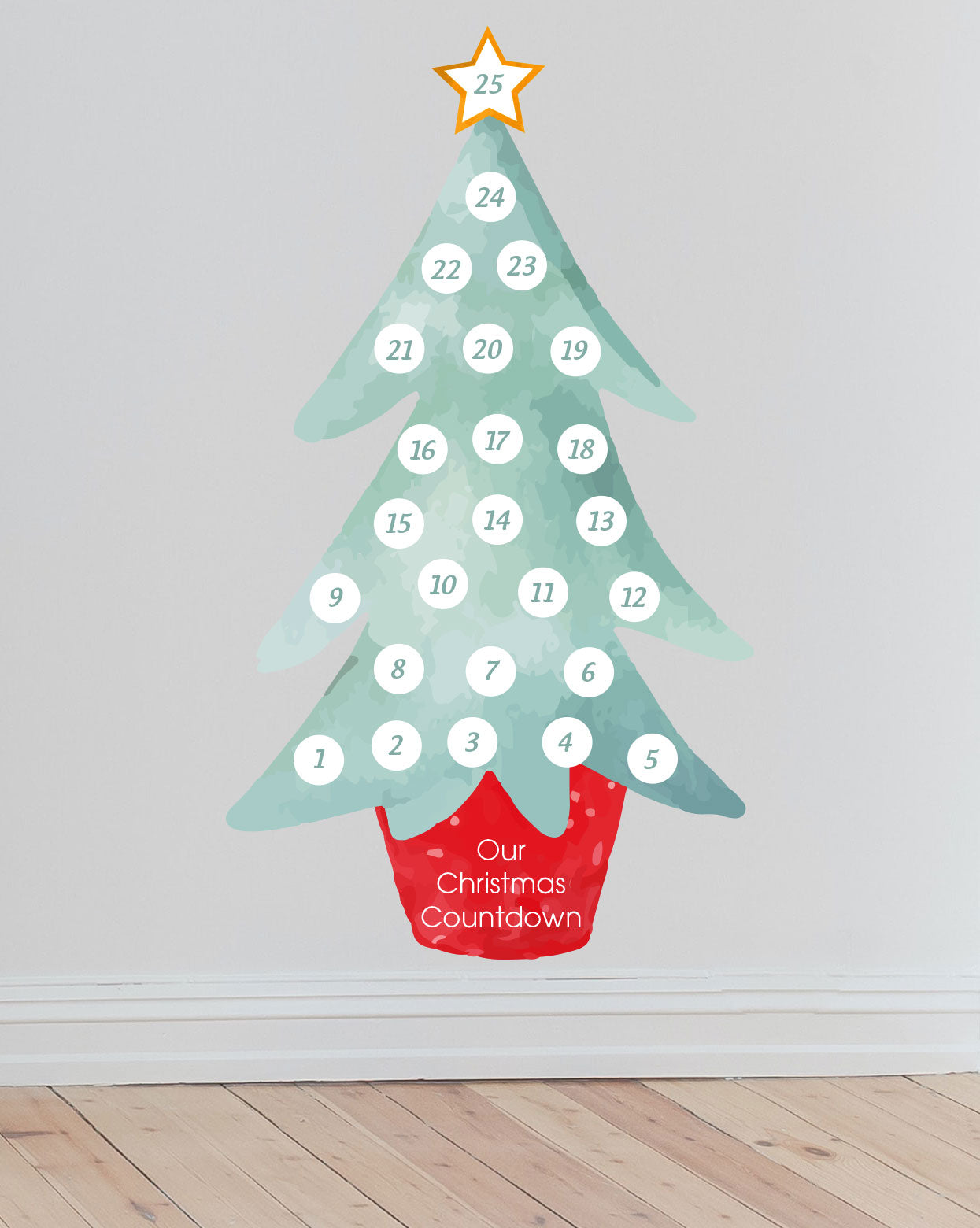 Christmas Countdown Wall Decal - Counting Fun! - A Creative Hart