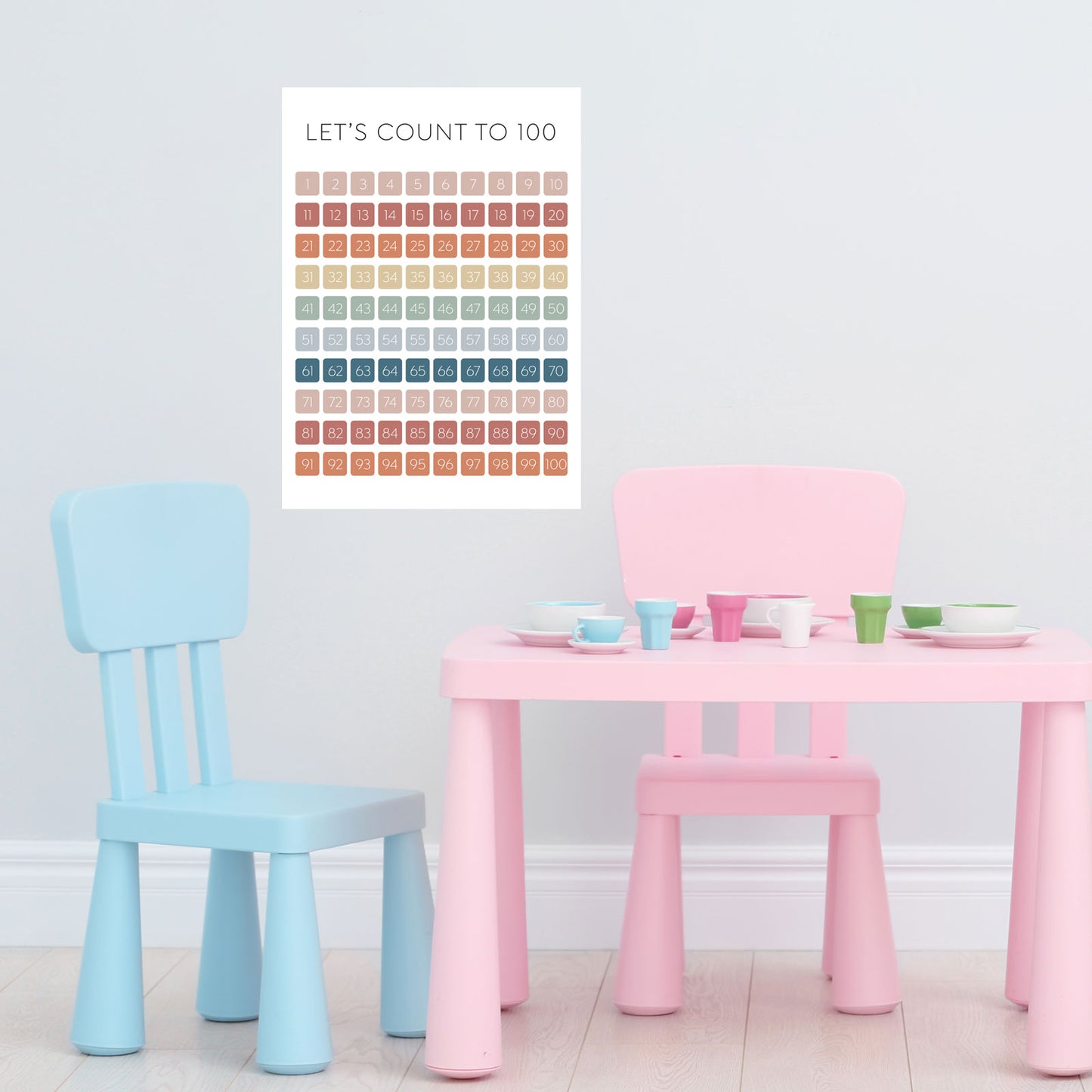 Count to 100 Fabric Wall Decal Poster - A Creative Hart
