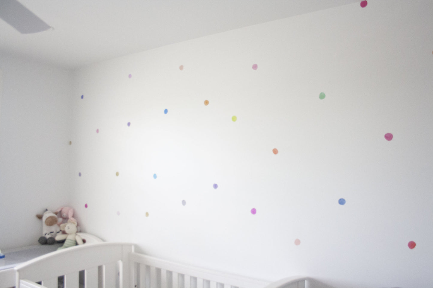 Watercolour Rainbow Fabric Wall Decal Dots - A Creative Hart
