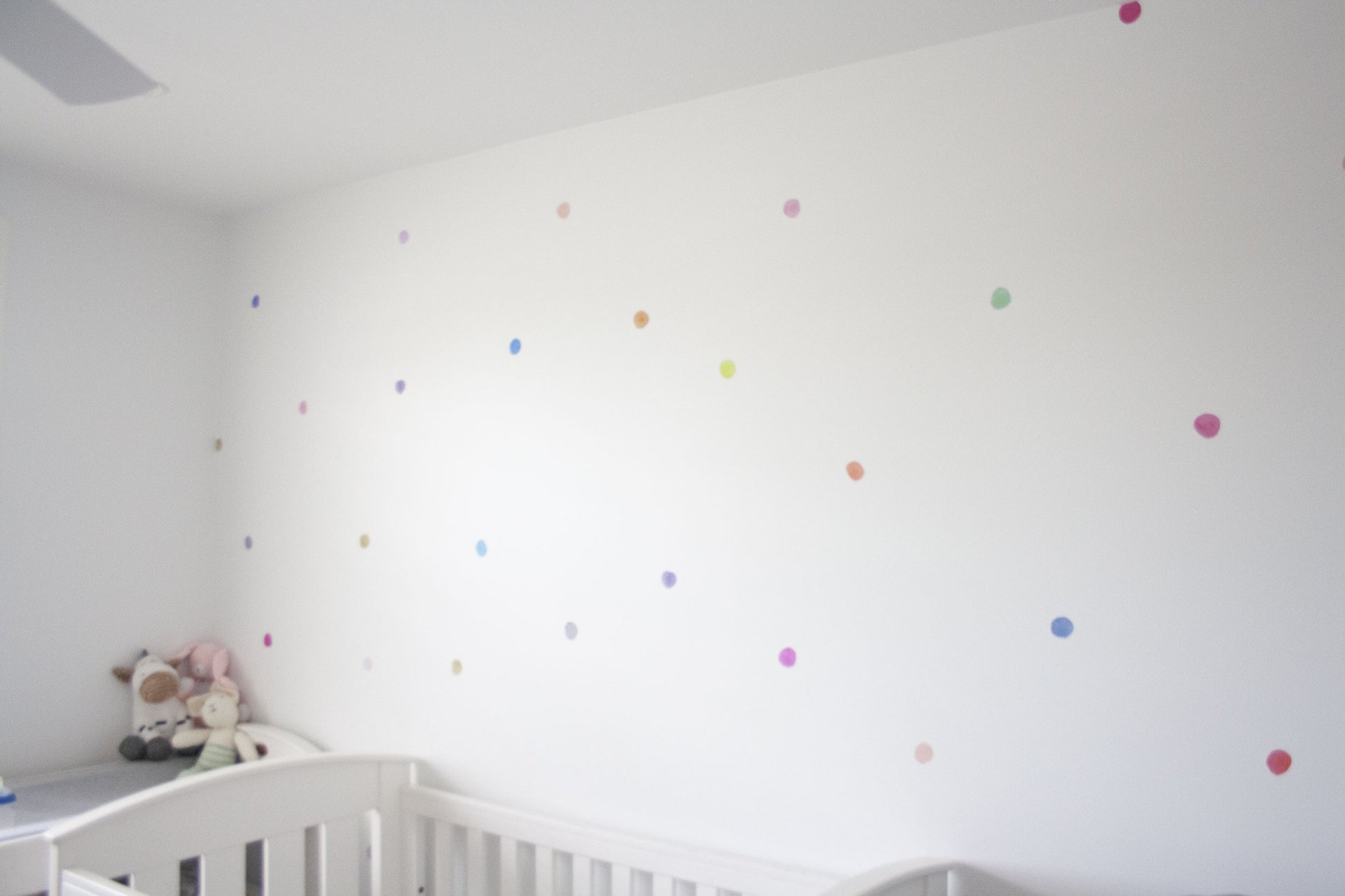 Watercolour Rainbow Fabric Wall Decal Dots - A Creative Hart