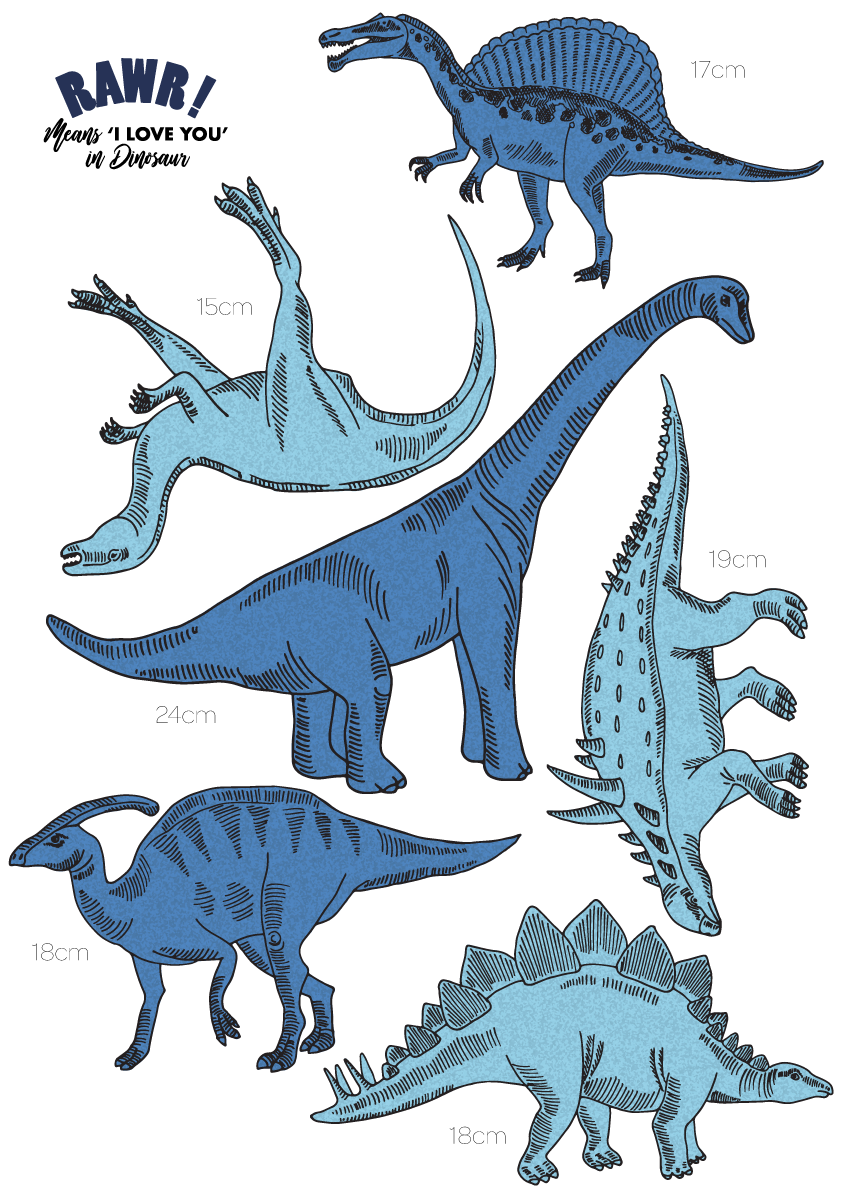 Dinosaur Fabric Wall Decals ( Set of 6 ) - A Creative Hart