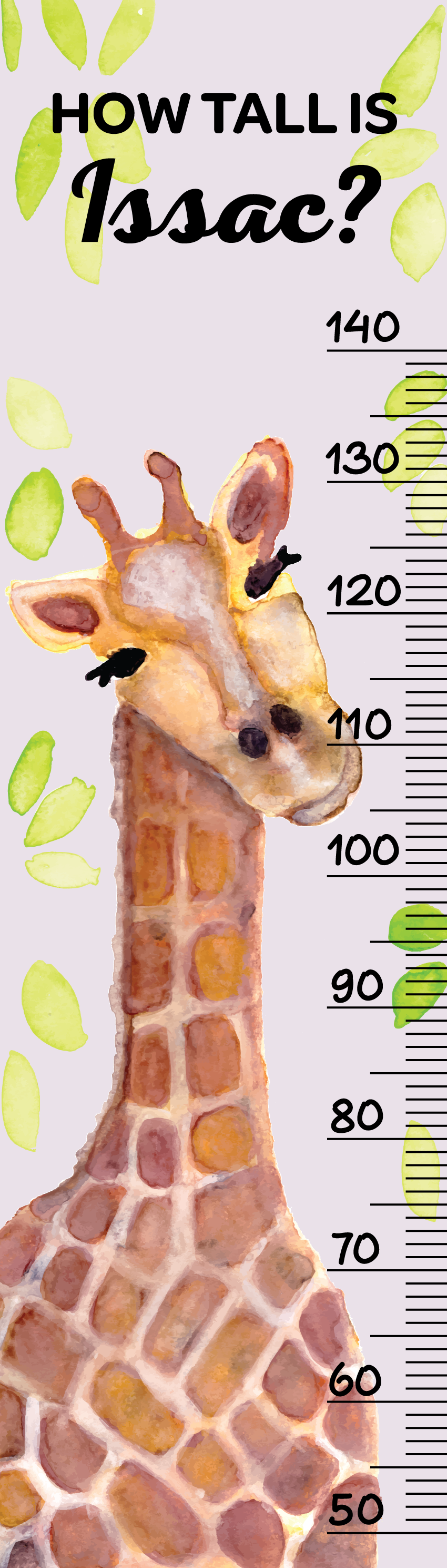Giraffe Height Chart Fabric Wall Decal - A Creative Hart