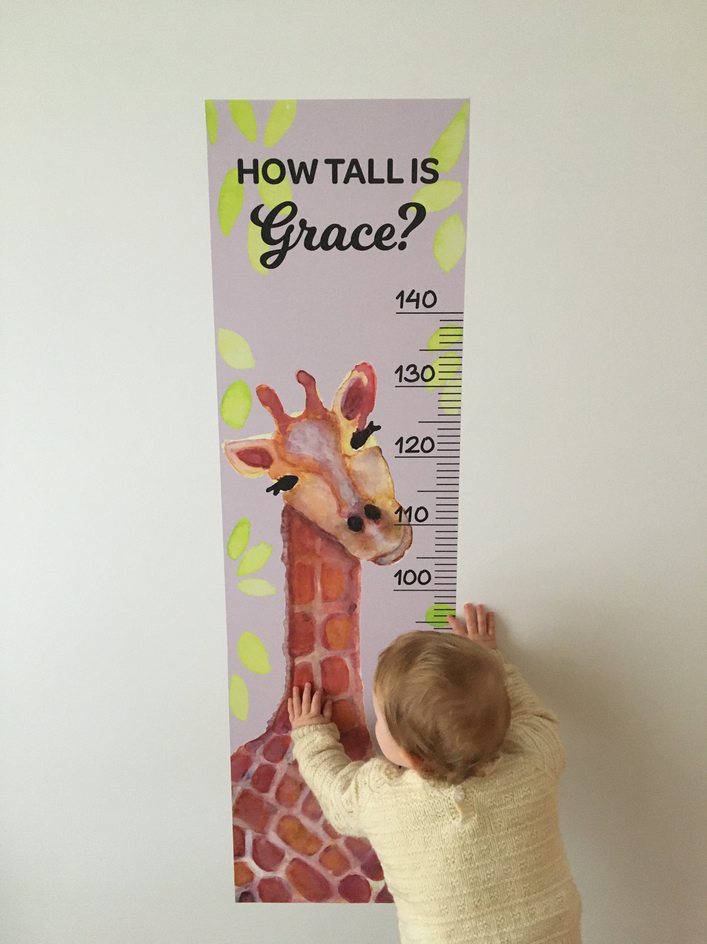 Giraffe Height Chart Fabric Wall Decal - A Creative Hart