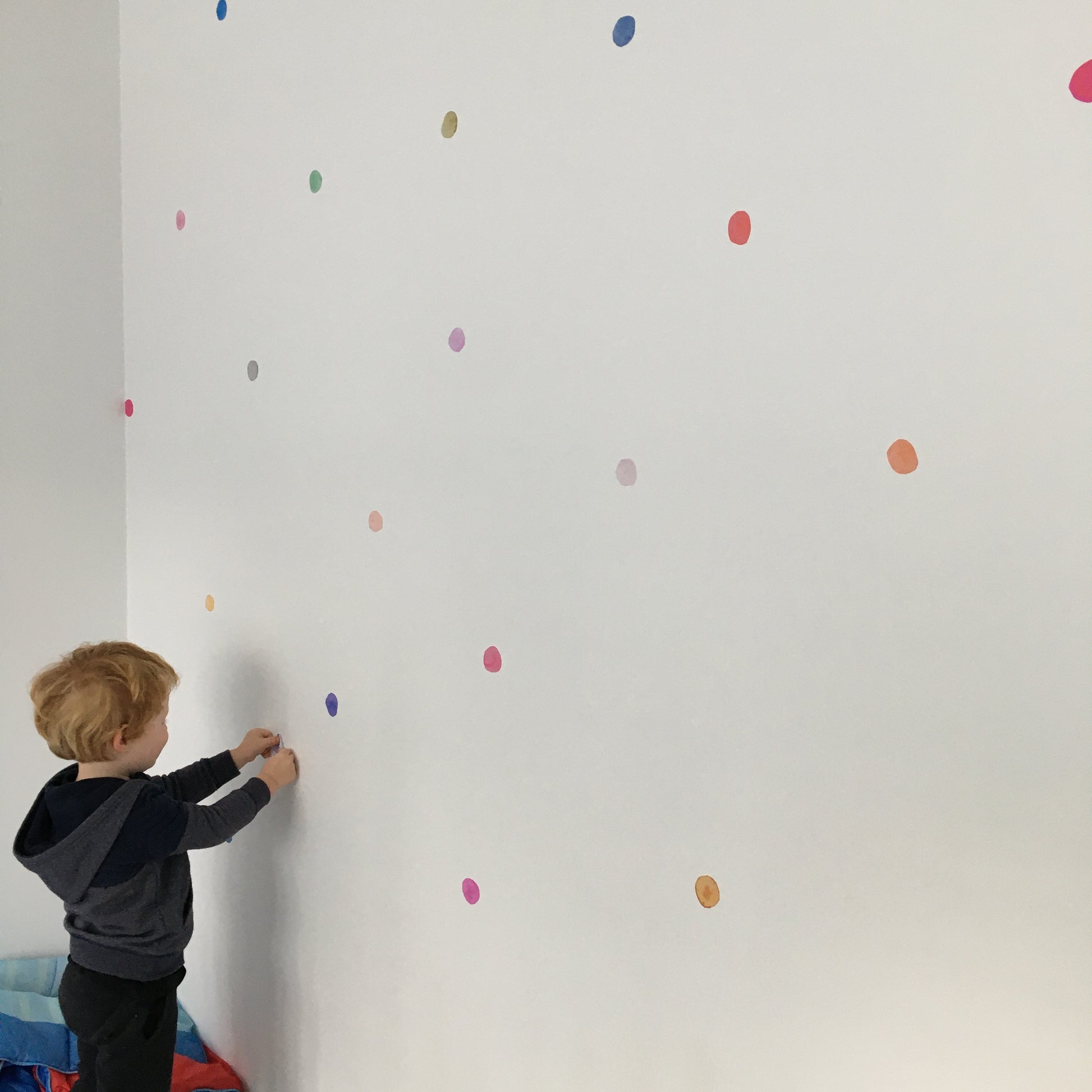 Watercolour Rainbow Fabric Wall Decal Dots - A Creative Hart