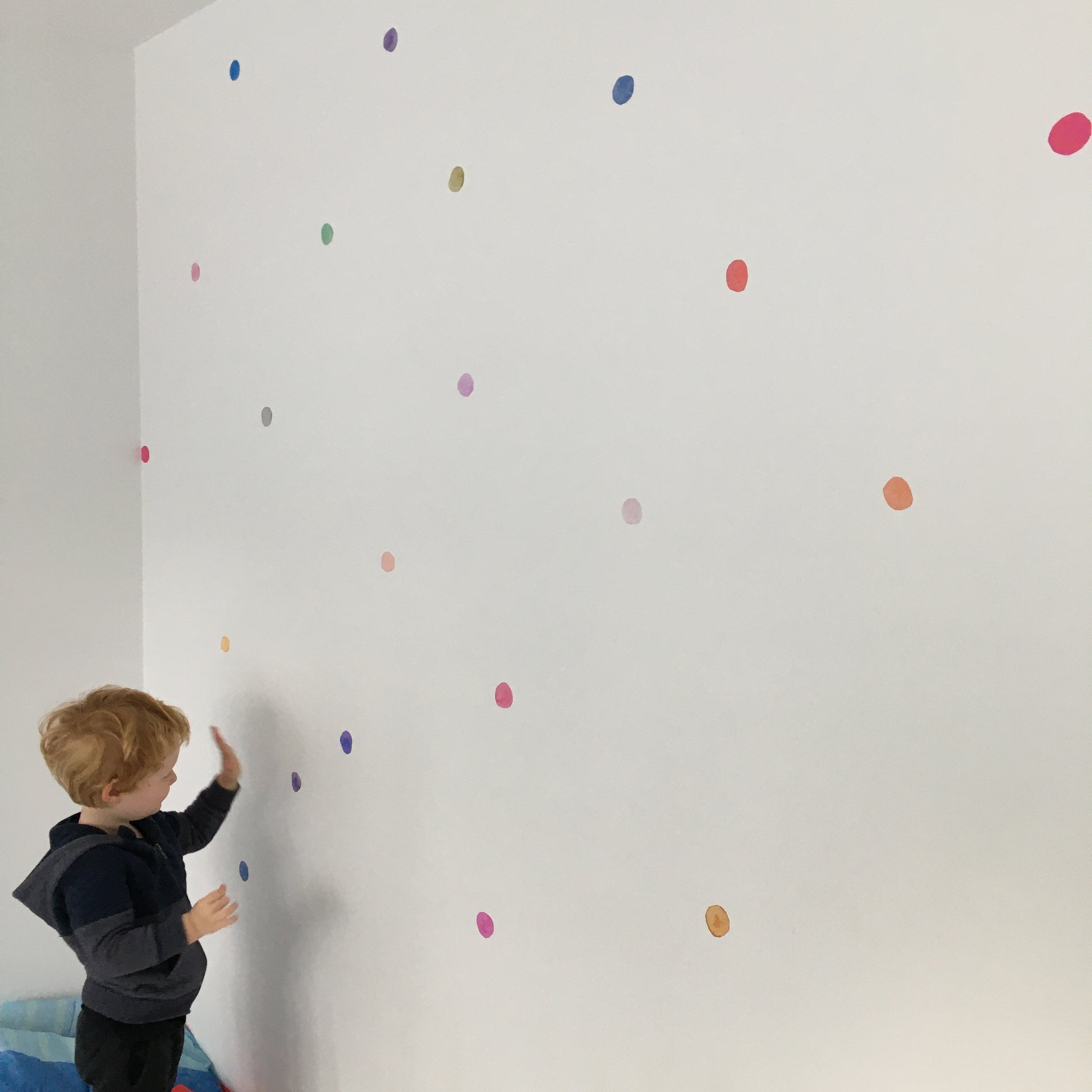 Watercolour Rainbow Fabric Wall Decal Dots - A Creative Hart