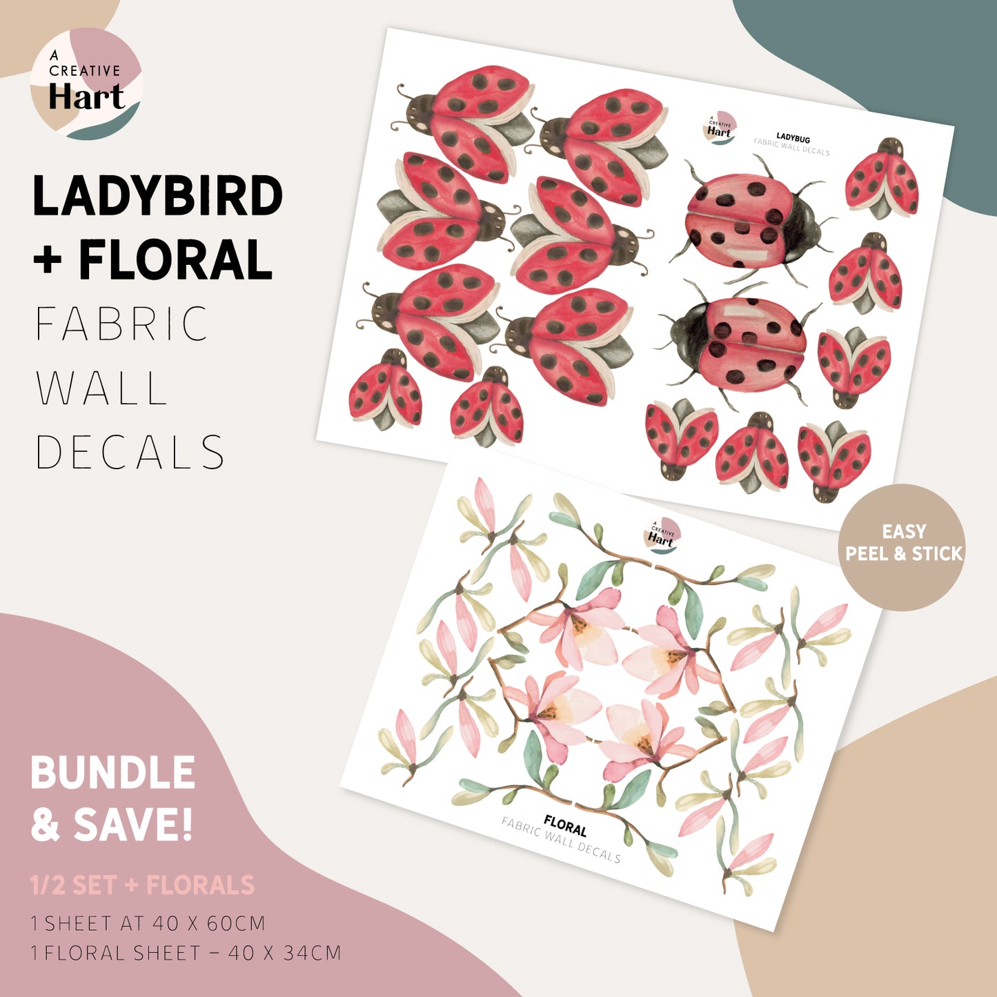 Ladybird Fabric Wall Decals - A Creative Hart