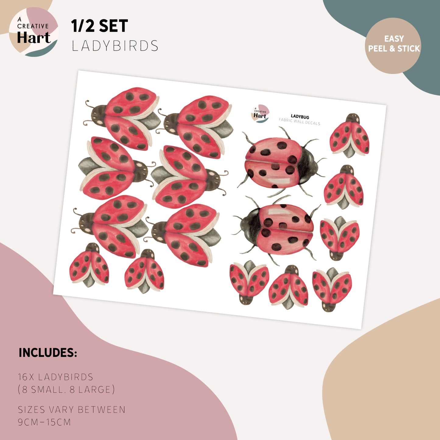 Ladybird Fabric Wall Decals - A Creative Hart