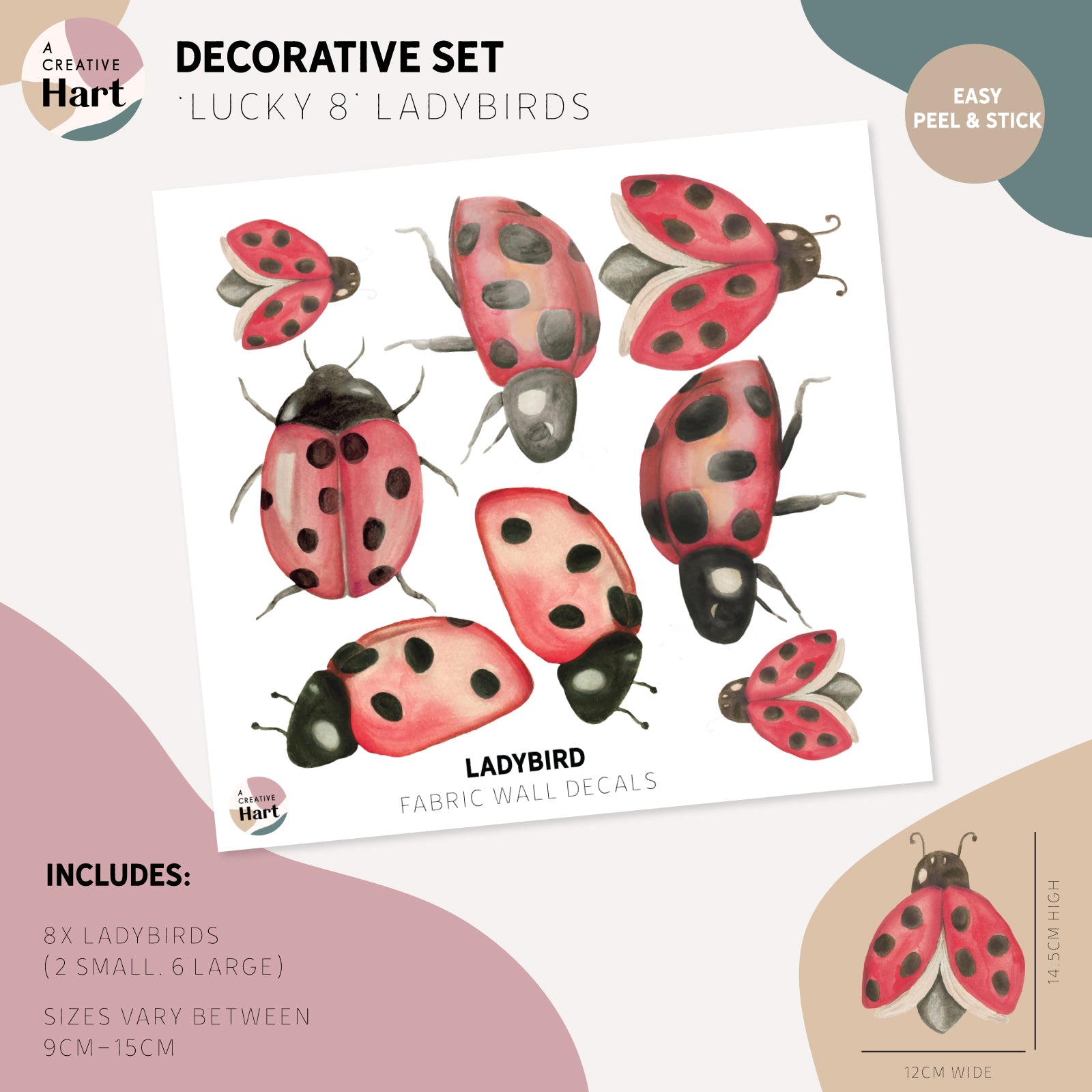 Ladybird Fabric Wall Decals - A Creative Hart