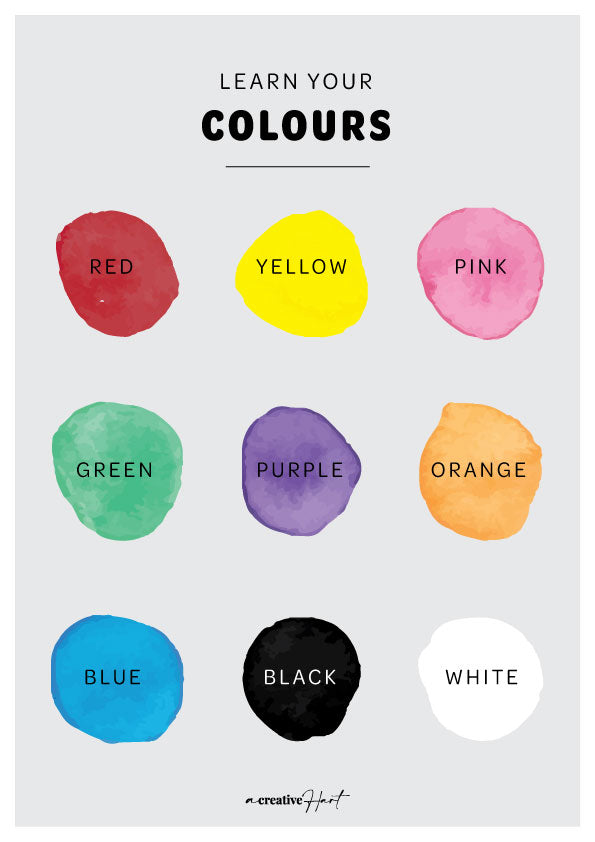 Learn your Colours Fabric Wall Decal Poster - A Creative Hart