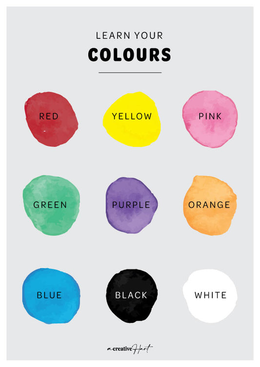Learn your Colours Fabric Wall Decal Poster - A Creative Hart