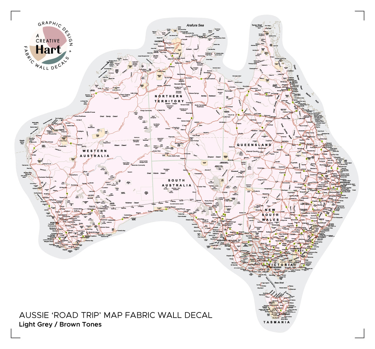 Australia Road Trip Map - Cut out shape - A Creative Hart