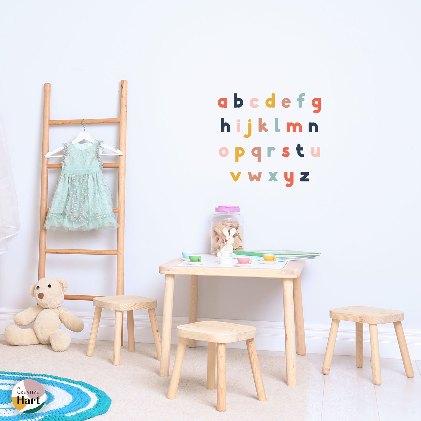 Lowercase Alphabet Wall Stickers - A Creative Hart - A Creative Hart