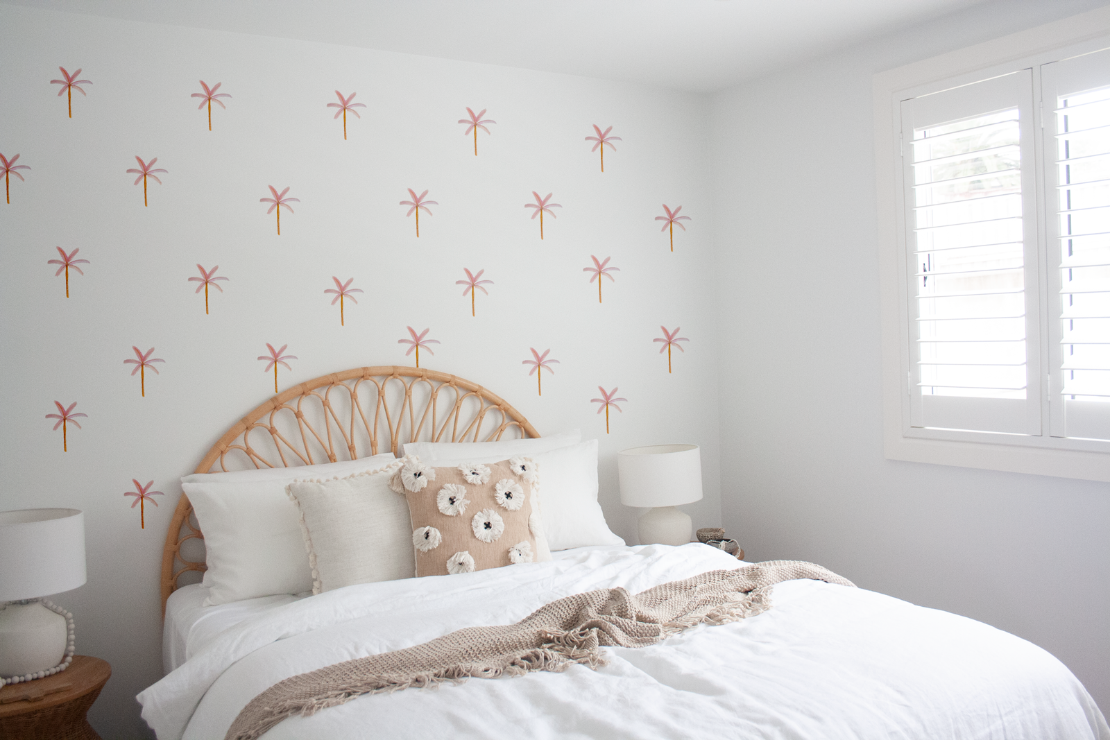 Pink Palm Tree Fabric Wall Decals - A Creative Hart