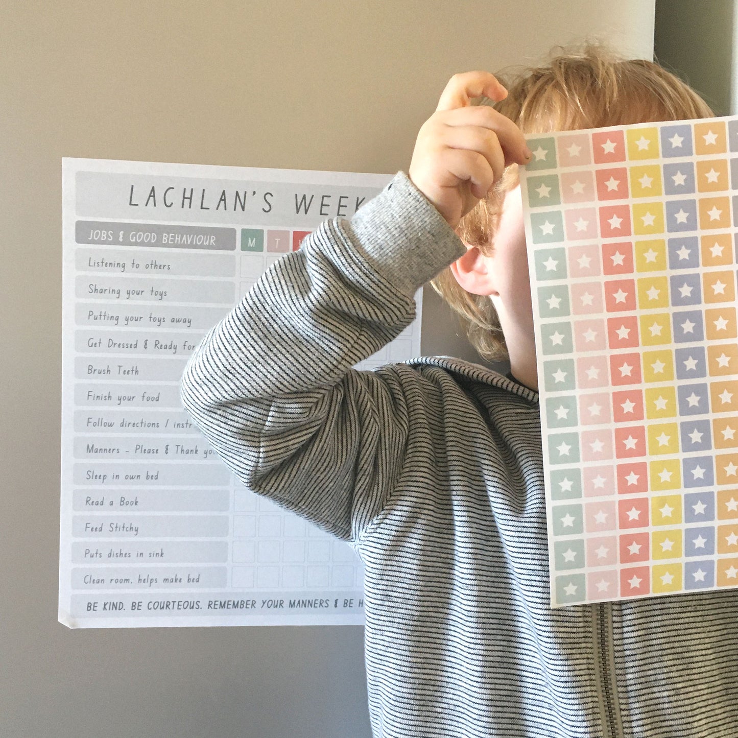 Personalised Weekly Reward Chart - A Creative Hart
