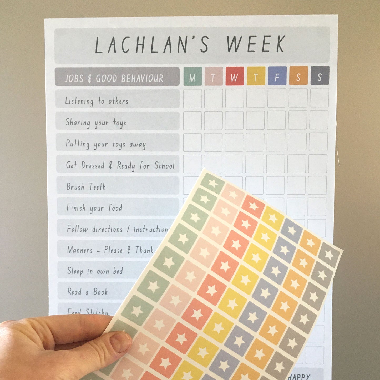 Personalised Weekly Reward Chart - A Creative Hart