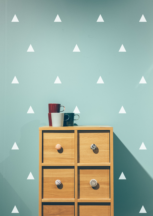 Triangle Fabric Wall Stickers - White - A Creative Hart