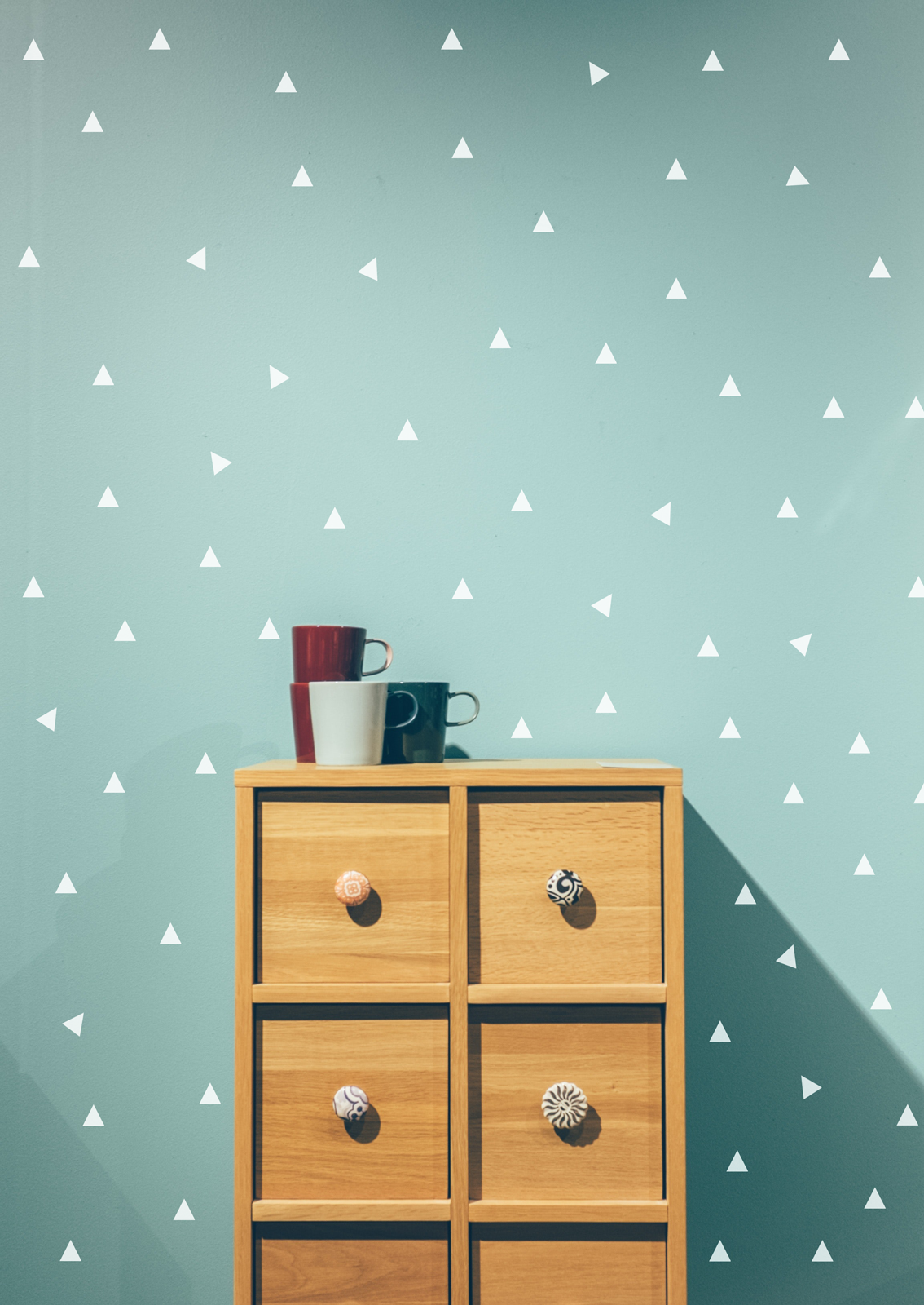 Triangle Fabric Wall Stickers - White - A Creative Hart
