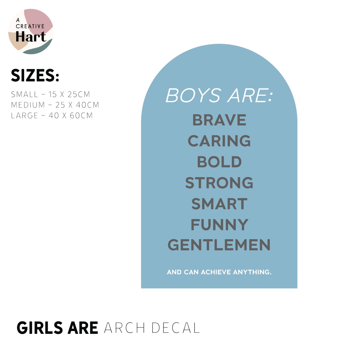 Boys Are Affirmation Arch Wall Decal