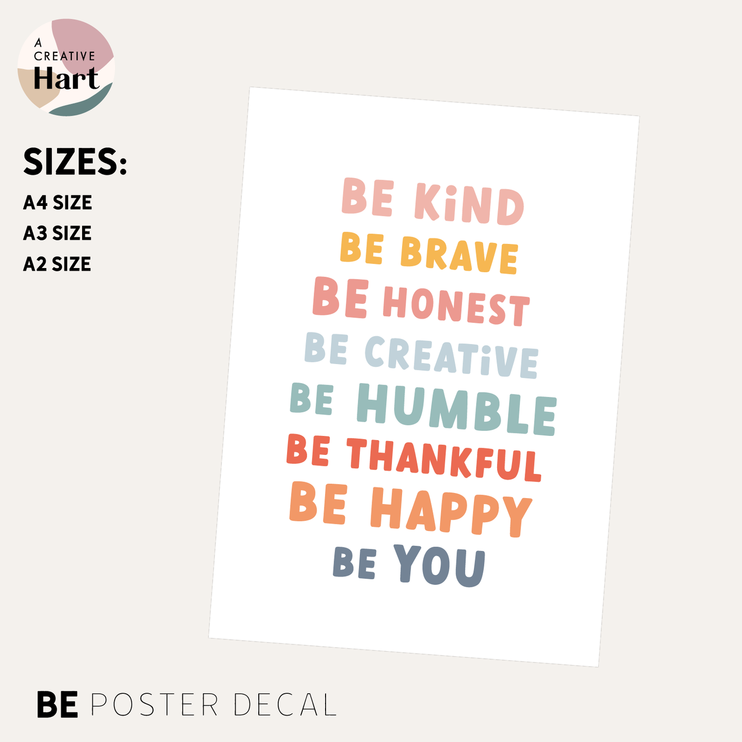 Be You Wall Decal Poster