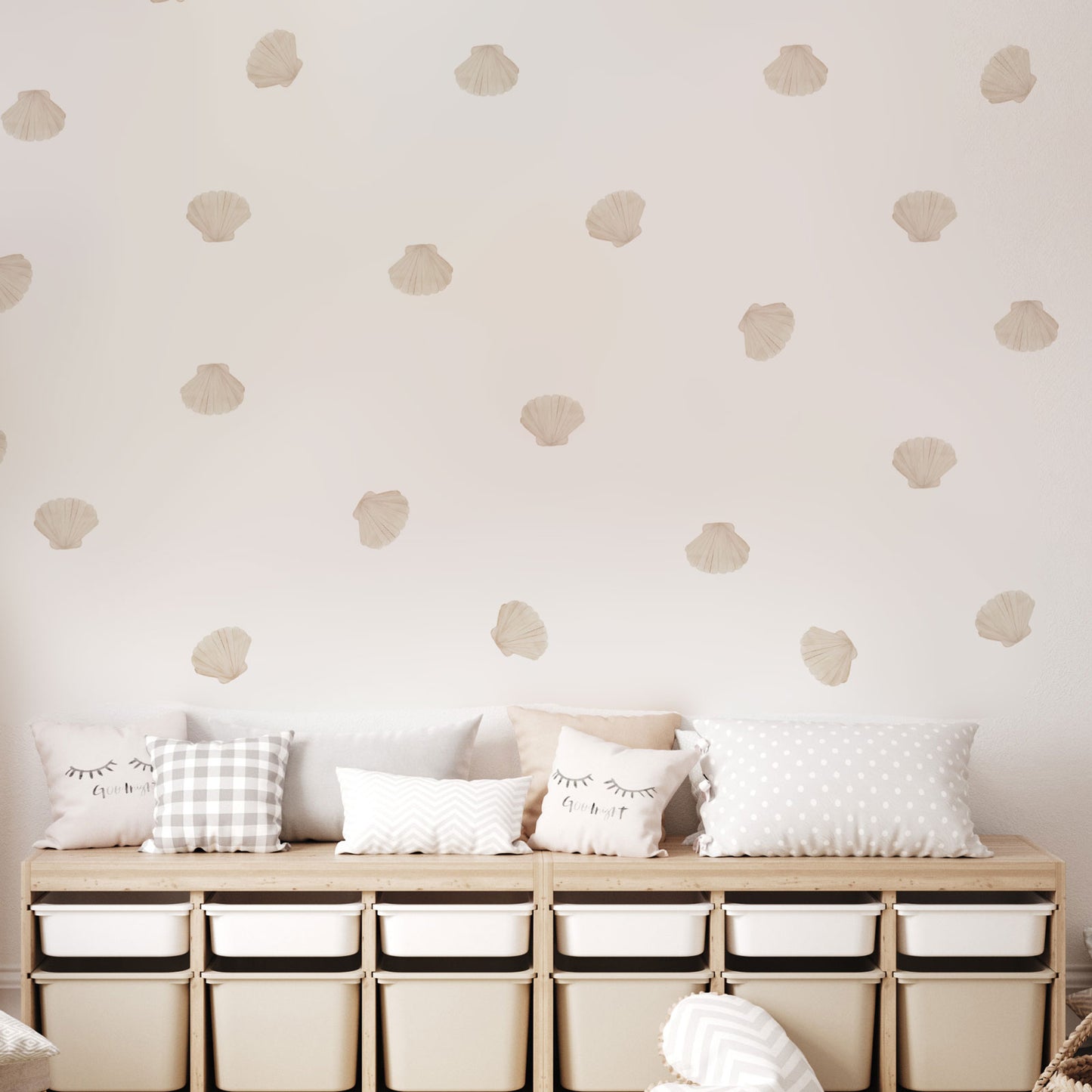 Sea Shell Wall Decals - Beige Scallop Seashell