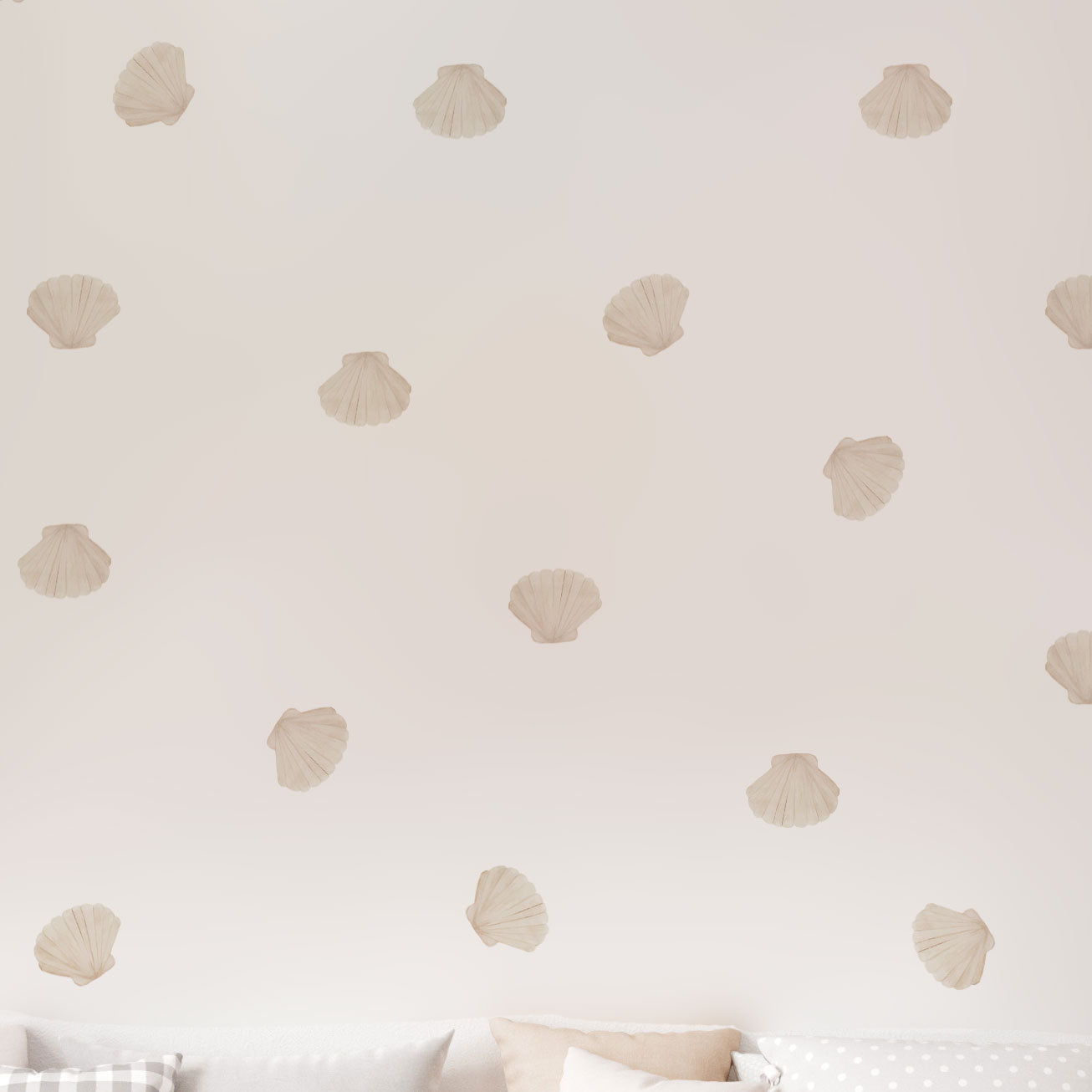 Sea Shell Wall Decals - Beige Scallop Seashell