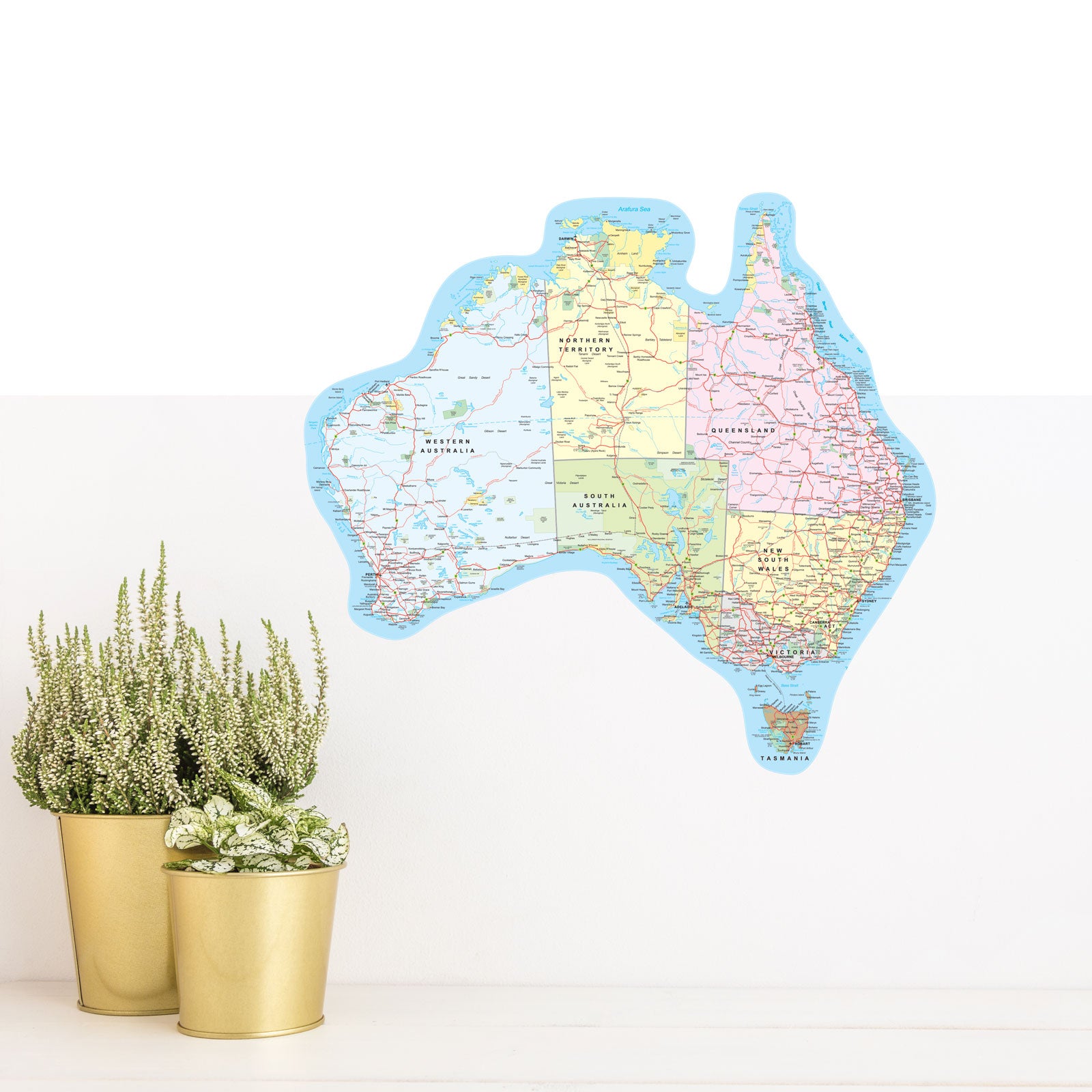 Australia Road Trip Map Decal - Cut out shape sticker