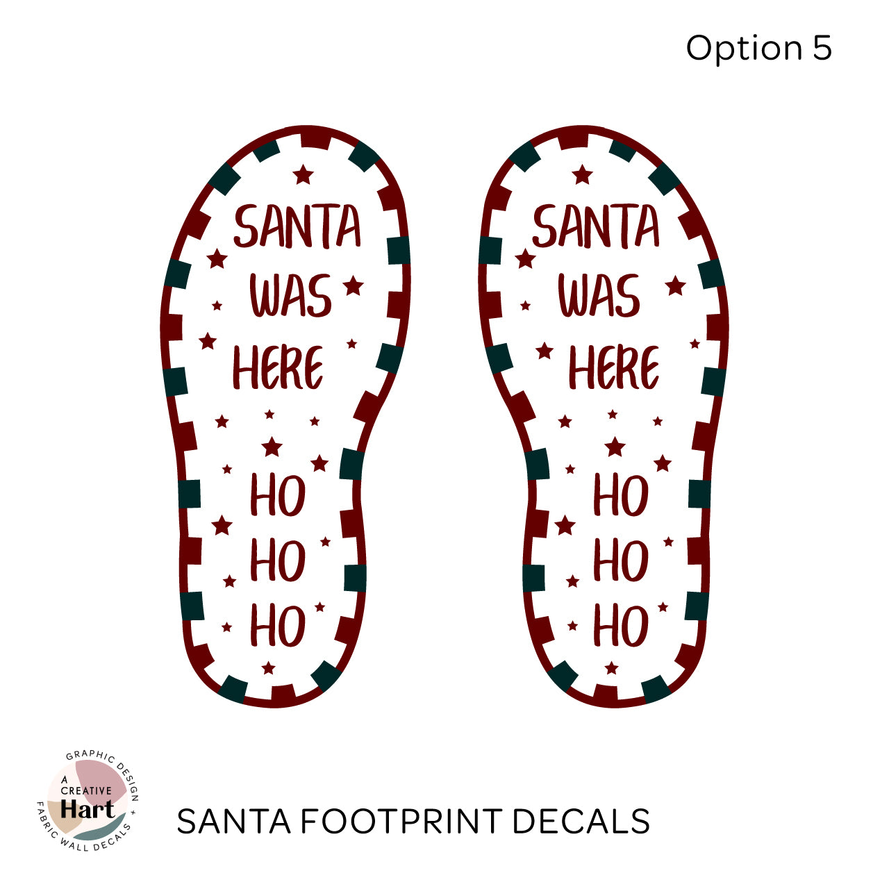 Santa Was Here Footprint Stickers