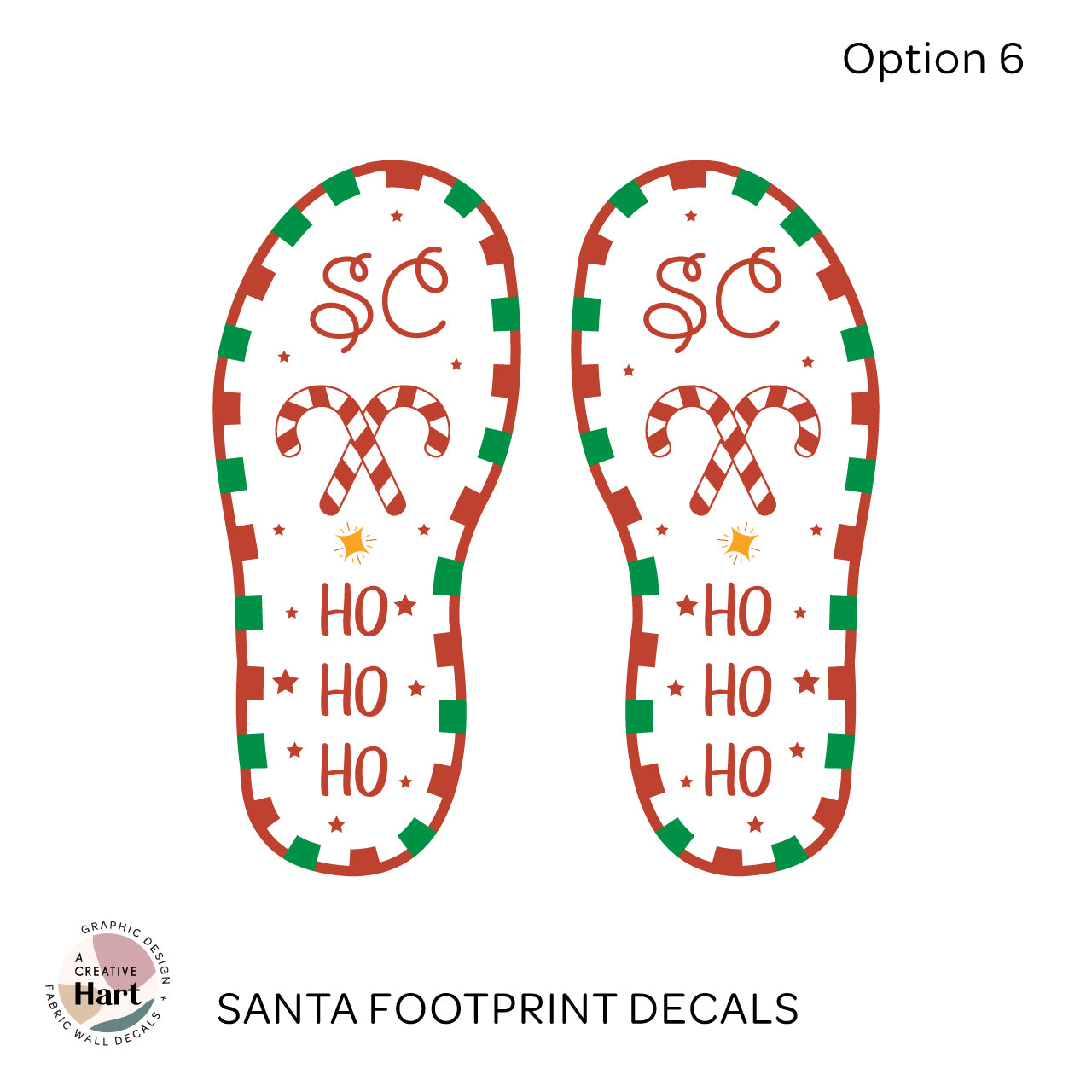 Santa Was Here Footprint Stickers