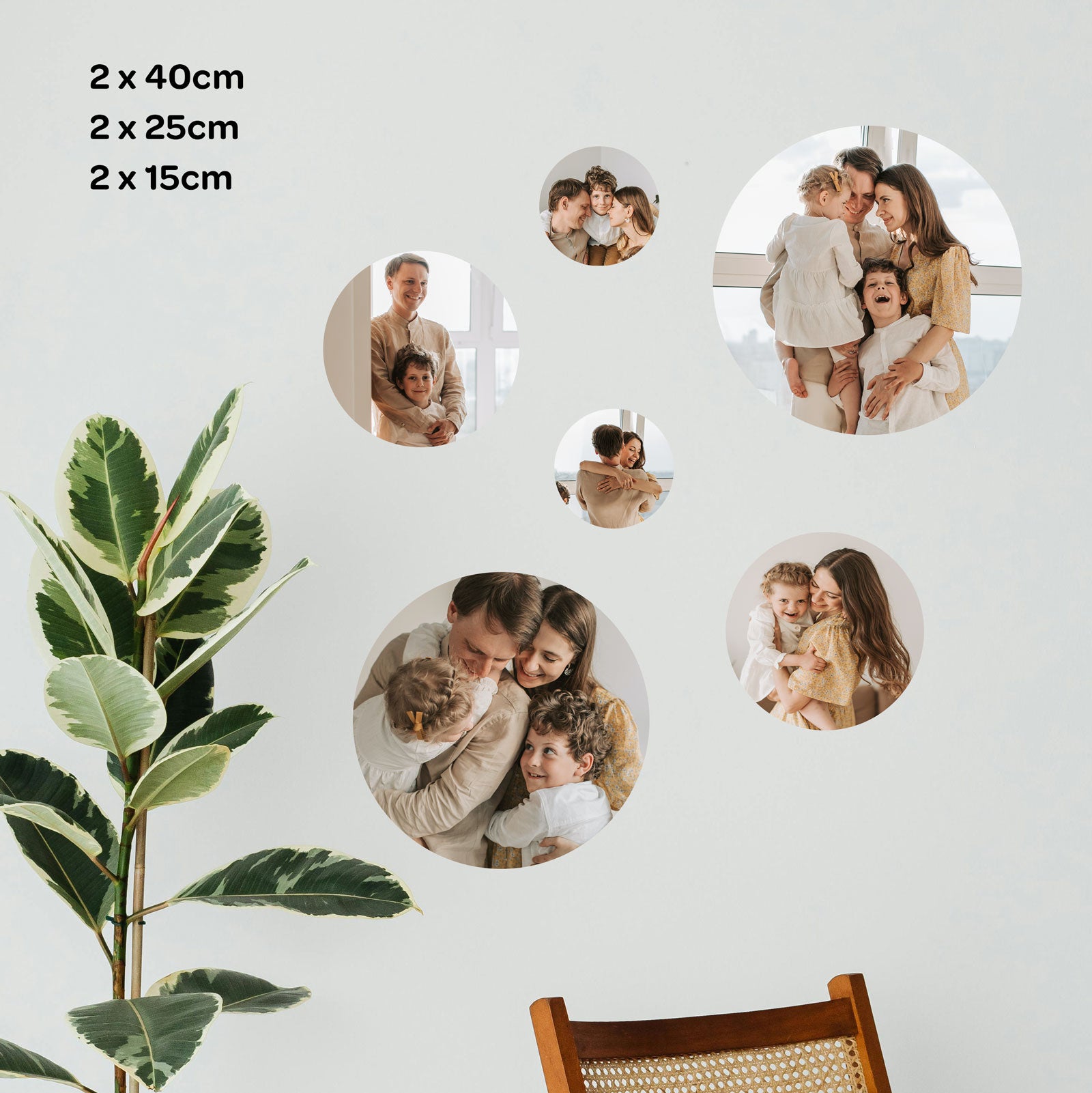 Photo Wall Decals - Mixed Sizes ( Six Circle Dots )