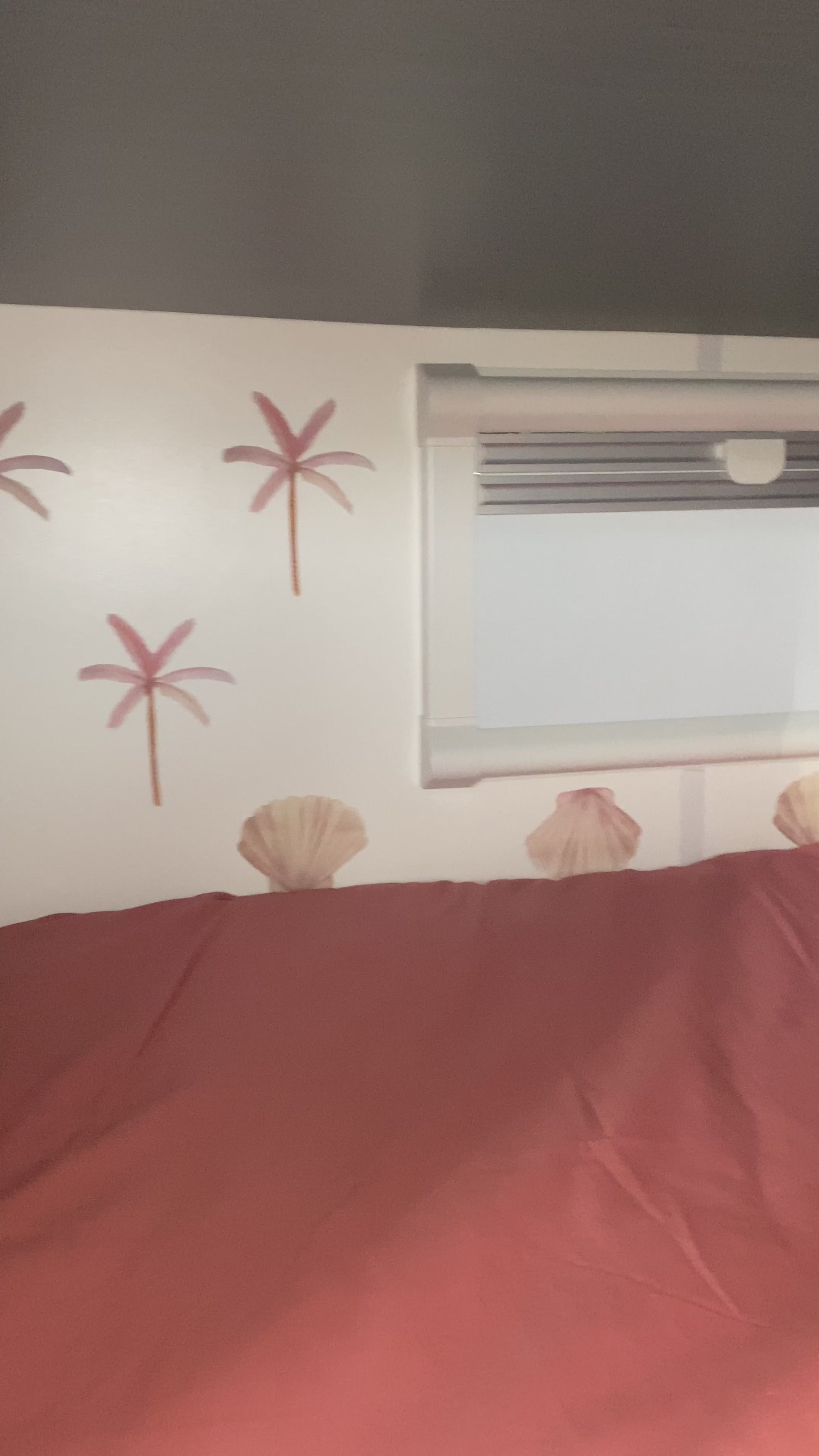 Pink Palm Trees and Scallop Shell Set - Caravan Bunk Decals