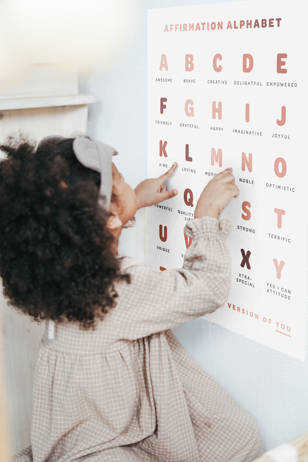 Affirmation Alphabet Fabric Wall Decal Poster - A Creative Hart