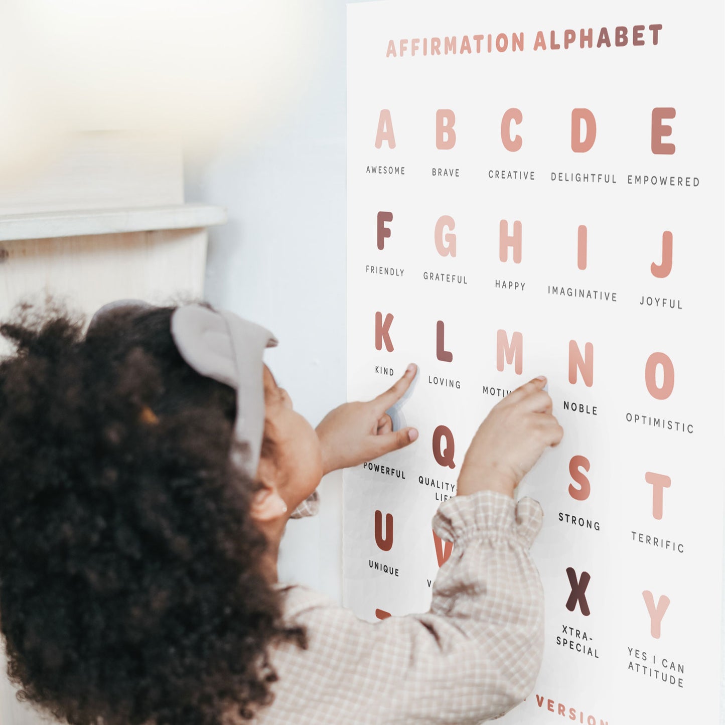 Affirmation Alphabet Fabric Wall Decal Poster - A Creative Hart