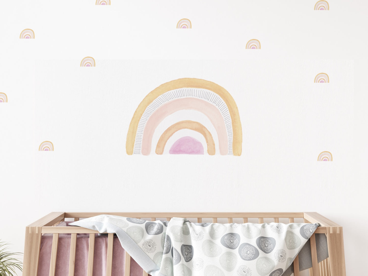 Large Boho Rainbow Fabric Wall Decal - A Creative Hart