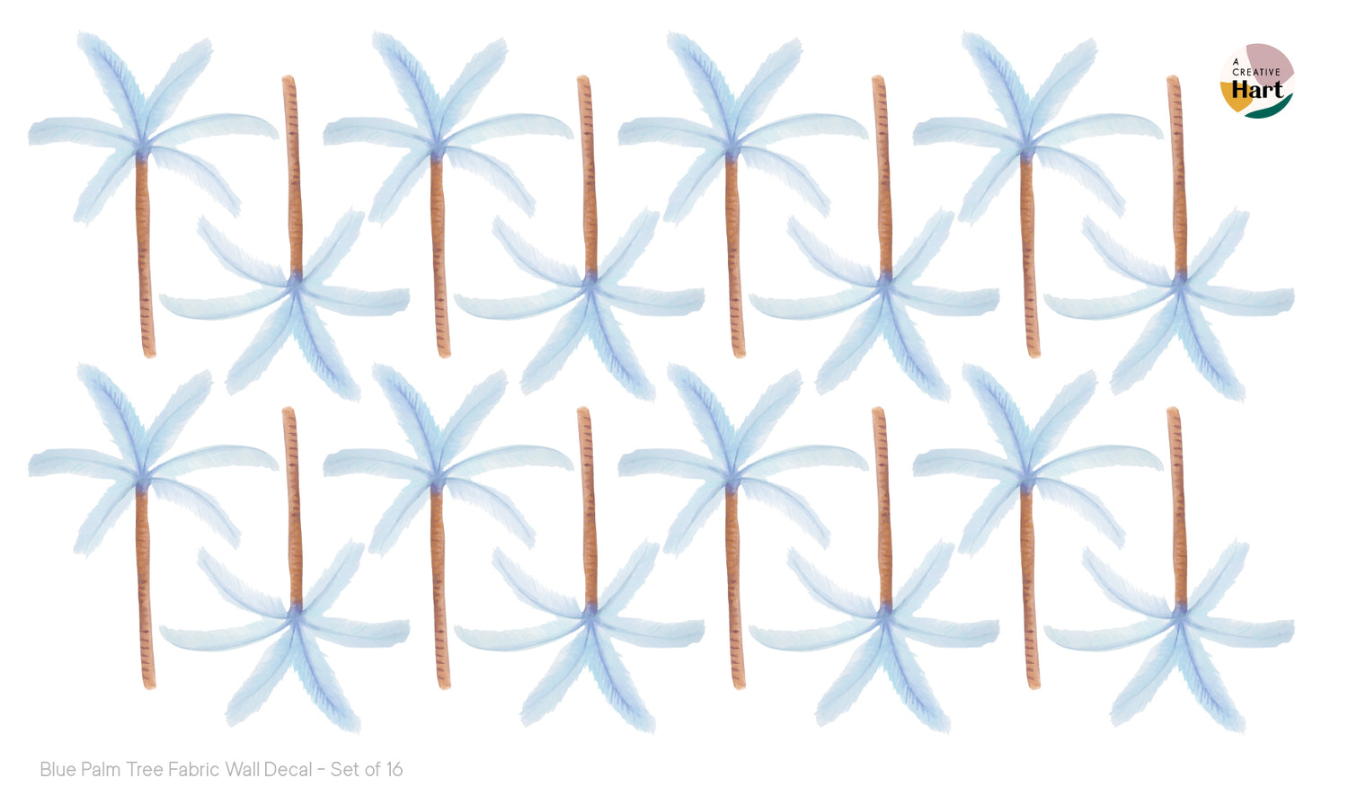 Blue Palm Tree Fabric Wall Decals - A Creative Hart