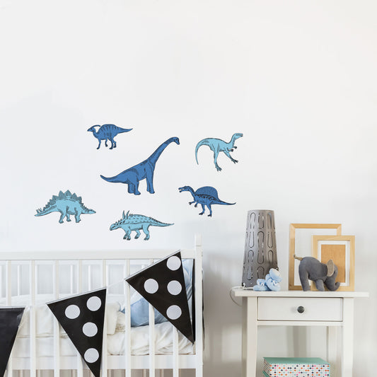 Dinosaur Fabric Wall Decals ( Set of 6 ) - A Creative Hart