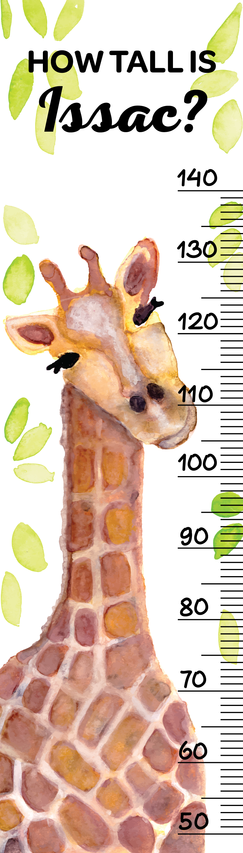 Giraffe Height Chart Fabric Wall Decal - A Creative Hart